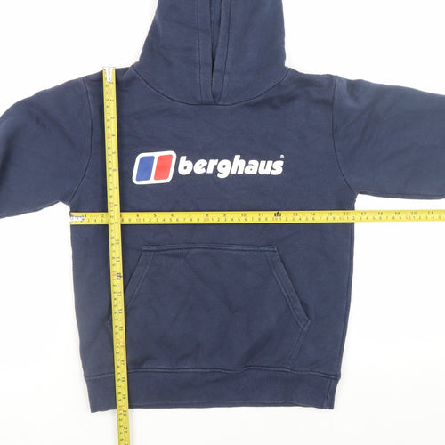 Berghaus Boys Blue Pullover Hoodie 9-10 Years Fleece Logo Sweatshirt