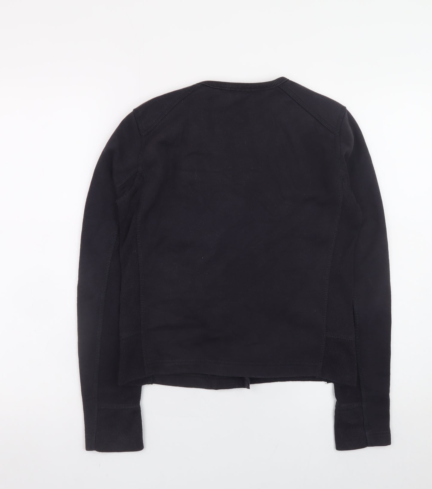 Gap Womens Black Asymmetric Zip Sweatshirt XS Cotton Blend