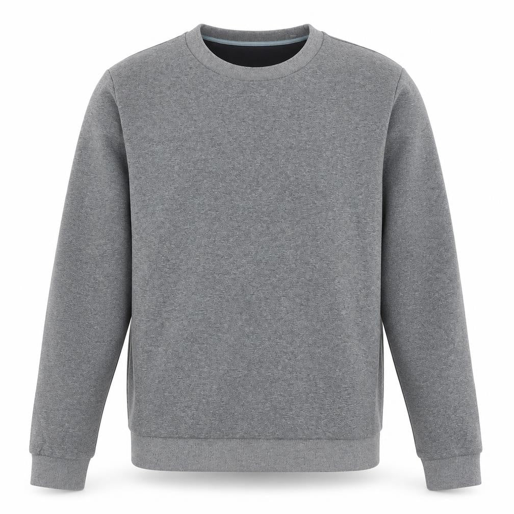 Front view of NOME Men's Grey L Pullover Sweatshirt Crew Neck Long Sleeve