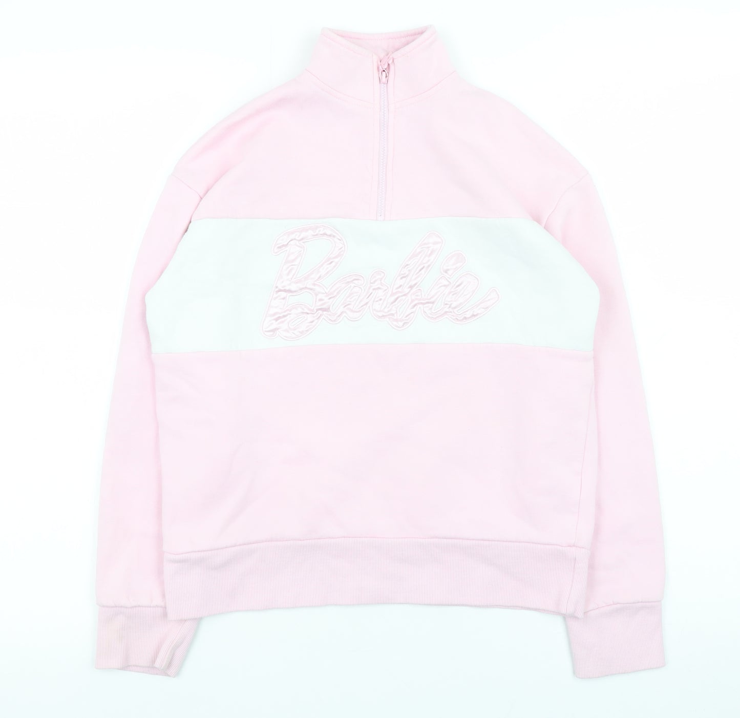 Barbie Girls Pink 11-12 Years Half Zip Fleece Sweatshirt