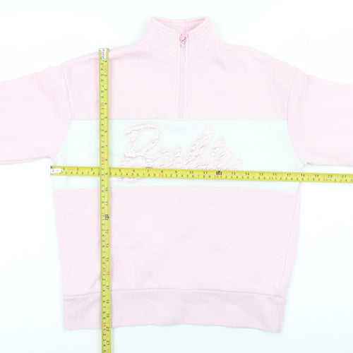Barbie Girls Pink 11-12 Years Half Zip Fleece Sweatshirt