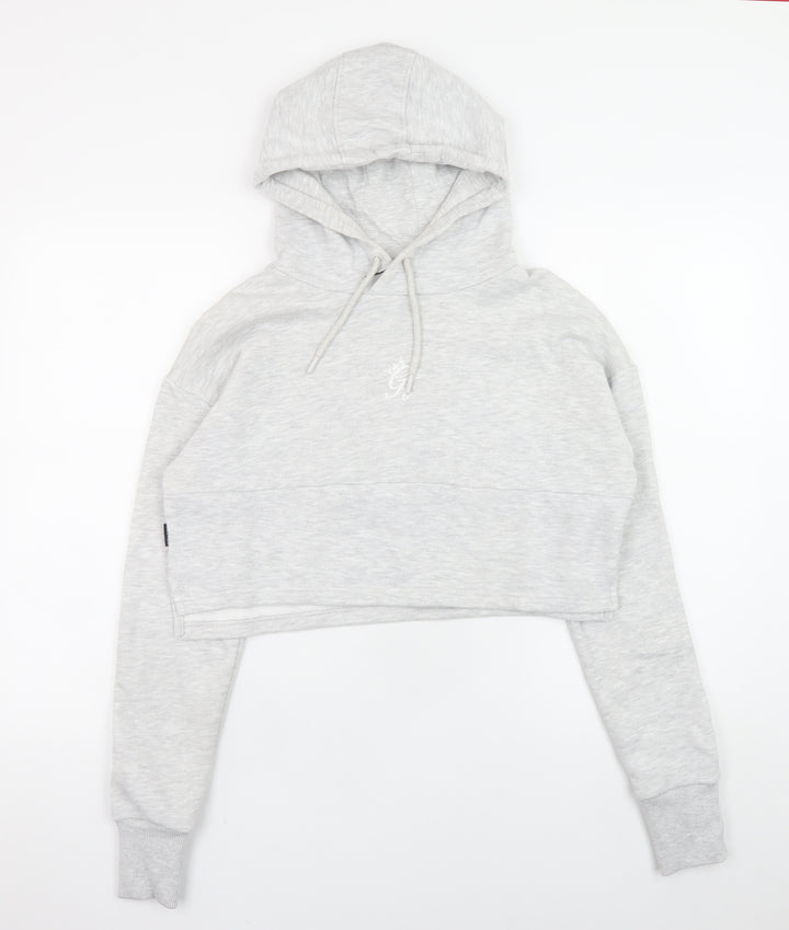 Gym King Women's Grey Cropped Pullover Hoodie Size 12