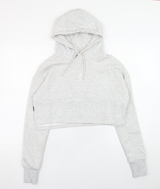 Gym King Women's Grey Cropped Pullover Hoodie Size 12