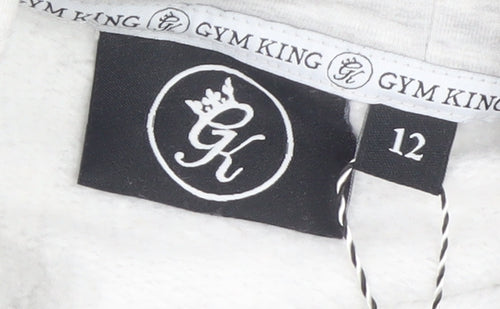 Gym King Women's Grey Cropped Pullover Hoodie Size 12