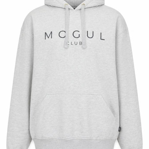 Mogul Club Mens Grey Pullover Hoodie L Regular Fit Fleece Logo
