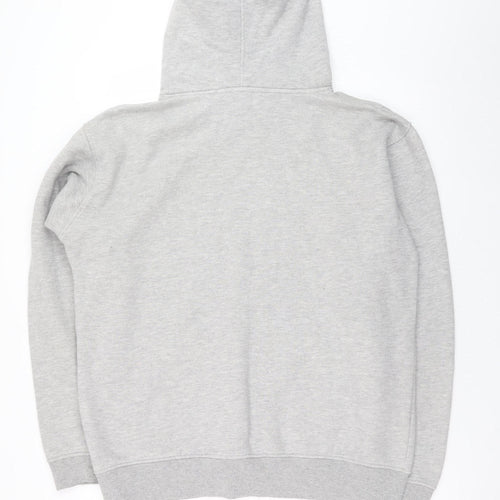 Mogul Club Mens Grey Pullover Hoodie L Regular Fit Fleece Logo