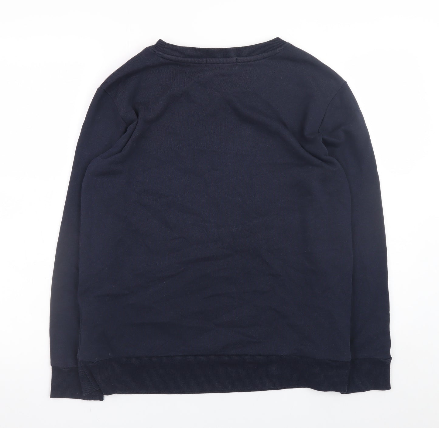 DKNY Jeans Women's Navy Cotton Blend Sequin Logo Sweatshirt Size S