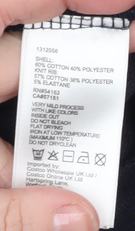 DKNY Jeans Women's Navy Cotton Blend Sequin Logo Sweatshirt Size S