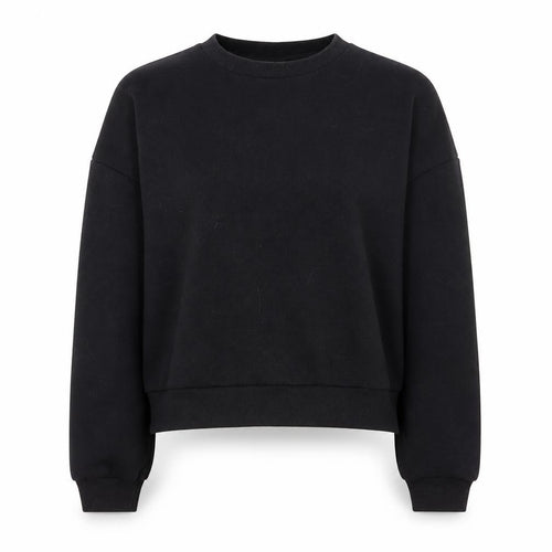 Pull&Bear Womens Black Small Crew Neck Pullover Sweatshirt