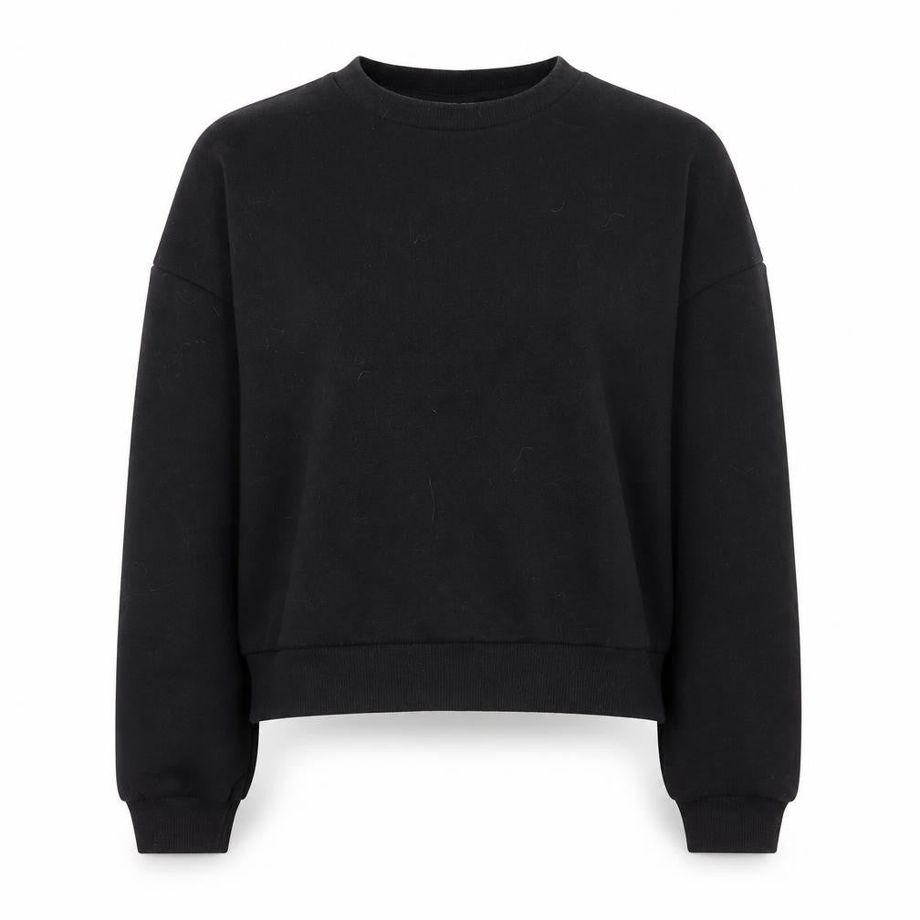 Pull&Bear Womens Black Small Crew Neck Pullover Sweatshirt