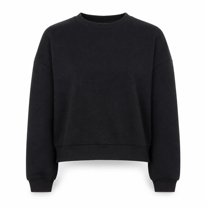 Pull&Bear Womens Black Small Crew Neck Pullover Sweatshirt