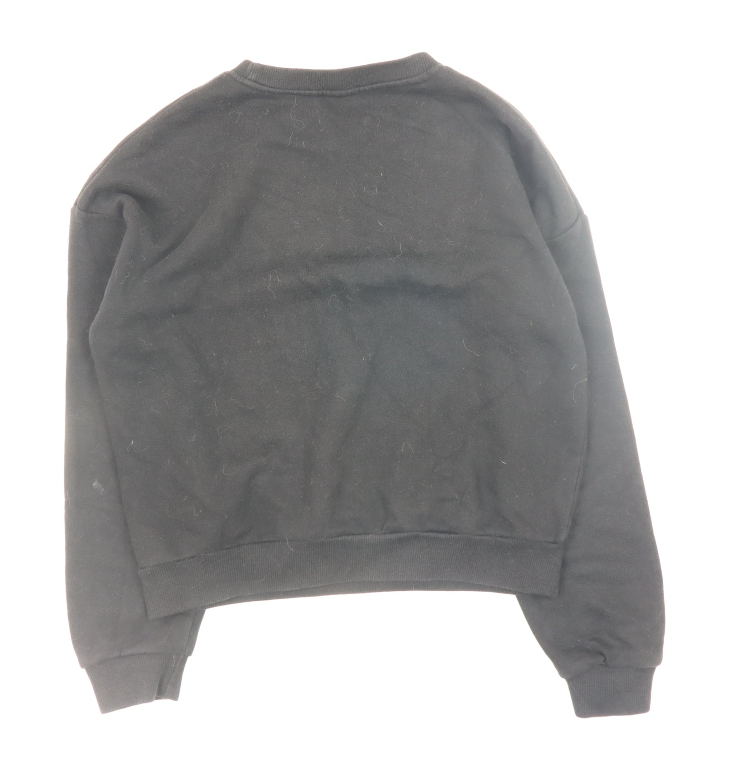 Pull&Bear Womens Black Small Crew Neck Pullover Sweatshirt