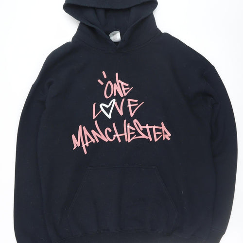 Gildan Men’s Black One Love Manchester Pullover Hoodie Size L