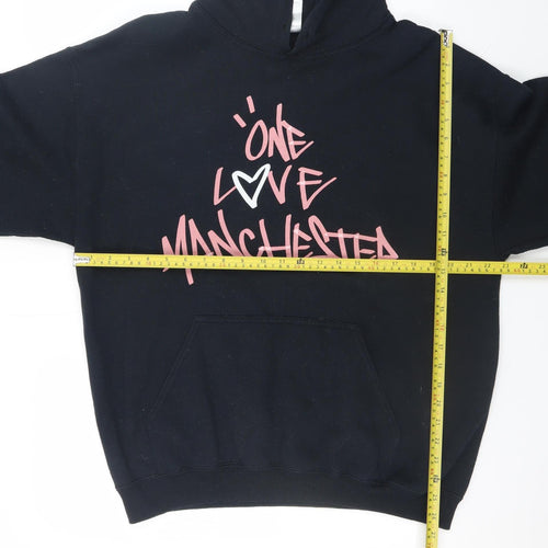 Gildan Men’s Black One Love Manchester Pullover Hoodie Size L