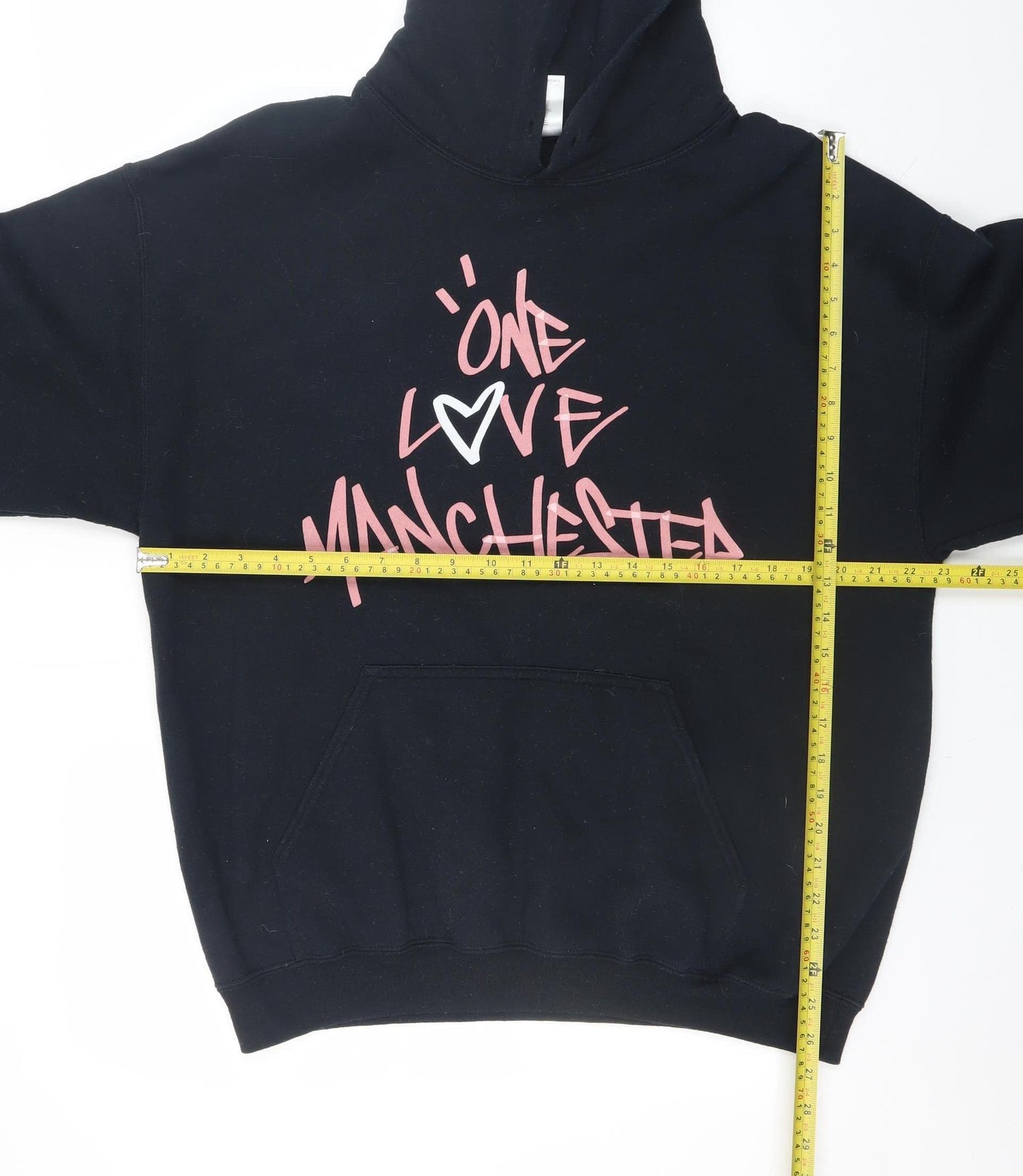 Gildan Men’s Black One Love Manchester Pullover Hoodie Size L