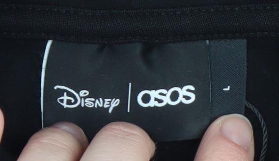Disney ASOS Black L Women's Hoodie Stitch Halloween Graphic Cotton