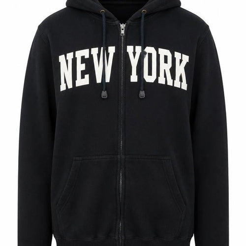 CH Apparel Men's Black Full Zip New York Hoodie Size S
