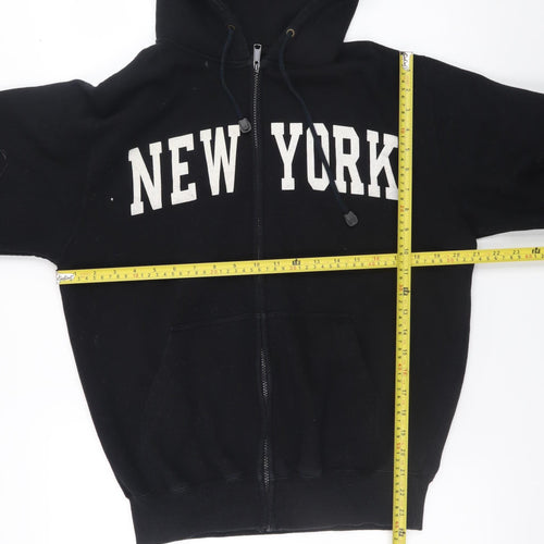 CH Apparel Men's Black Full Zip New York Hoodie Size S
