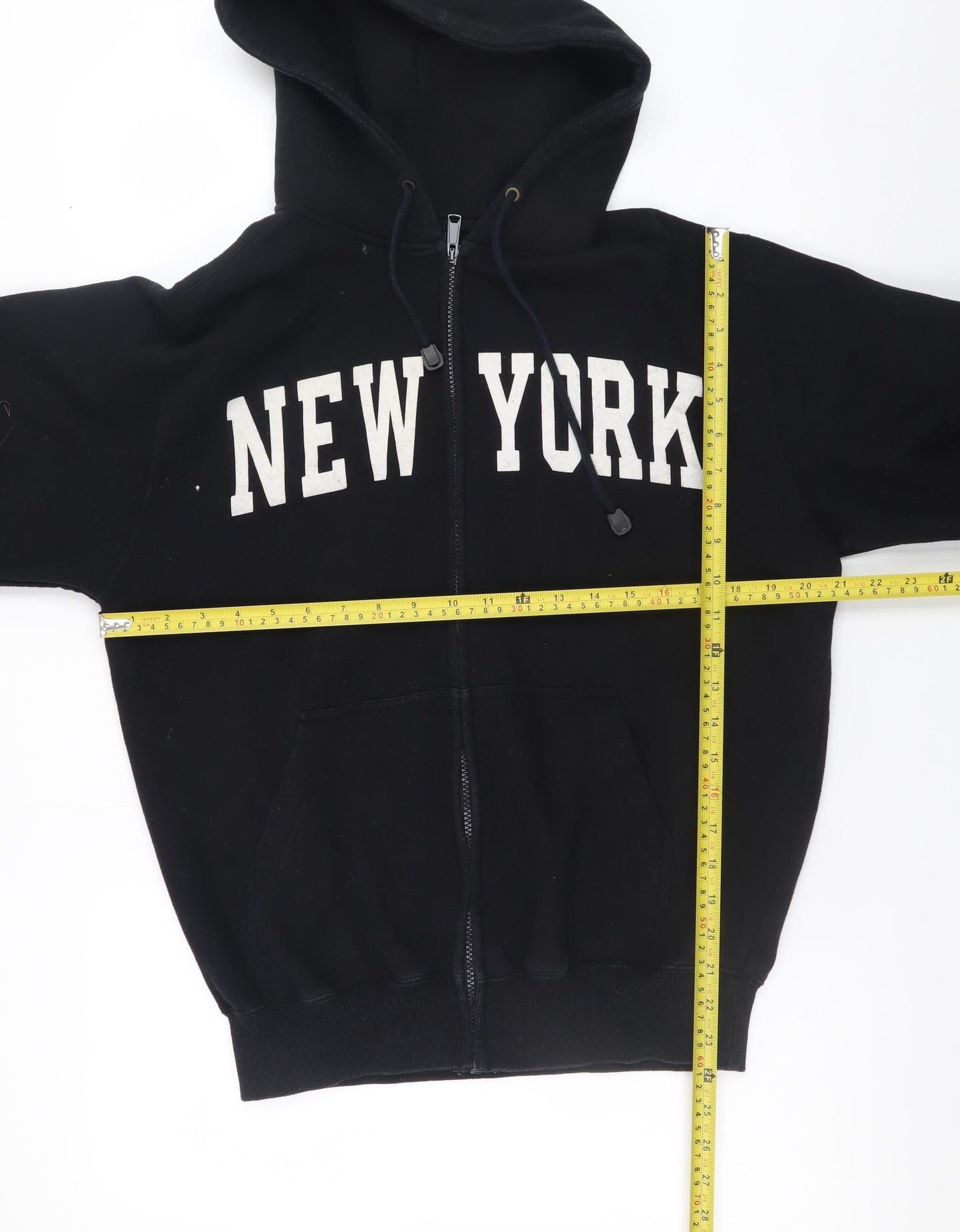 CH Apparel Men's Black Full Zip New York Hoodie Size S