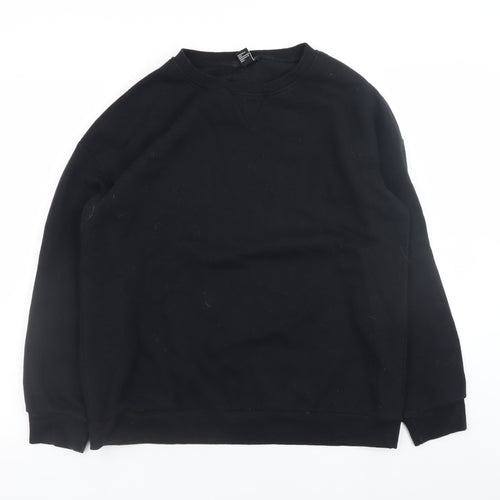 Forever 21 Mens Black Crew Neck Pullover Sweatshirt Size S