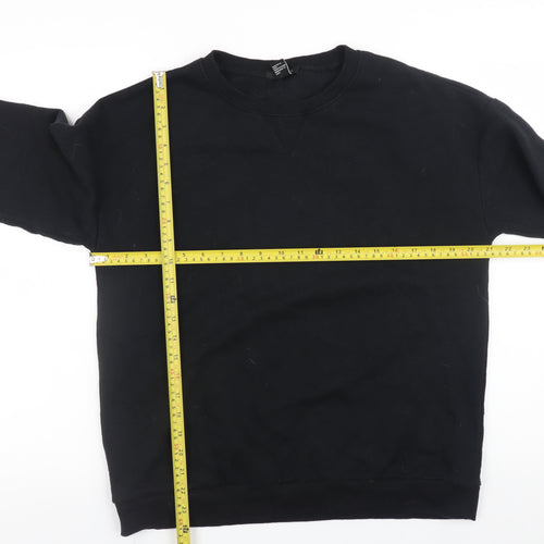 Forever 21 Mens Black Crew Neck Pullover Sweatshirt Size S