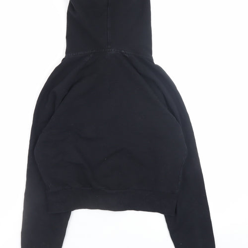 Trapstar Women's Black Full Zip Hoodie Small Graphic Print Cropped