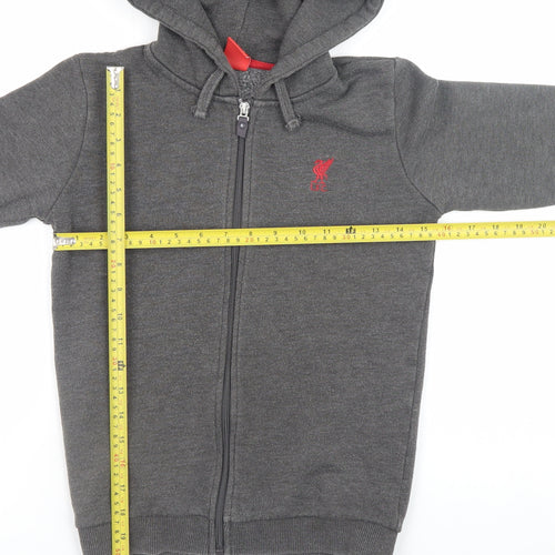 LFC Boys Grey Full Zip Hoodie 9-10 Years Cotton Blend Hooded Sweatshirt