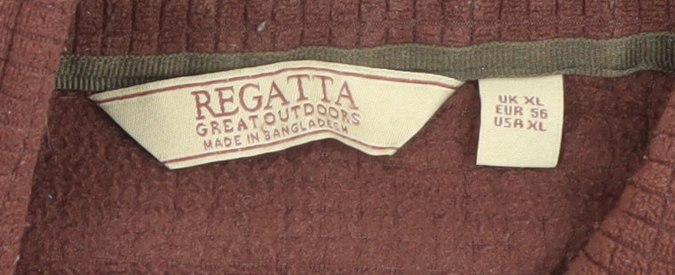 Regatta Mens Brown 1/2 Zip Fleece Sweatshirt XL Outdoor Pullover