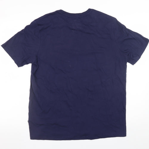 Puma Mens Blue Graphic Logo Crew Neck Short Sleeve T-Shirt Size L