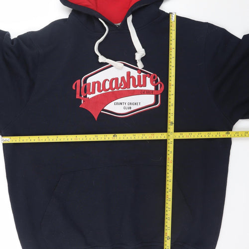 Kukri Mens Blue Lancashire County Cricket Club Pullover Hoodie Large