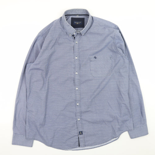 Creaciones GPA Men’s Blue Geometric Button-Down Long Sleeve Shirt Size L