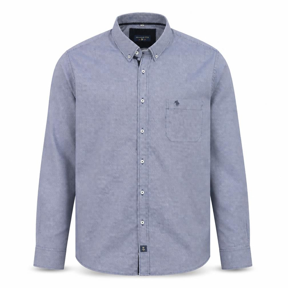 Creaciones GPA Men’s Blue Geometric Button-Down Long Sleeve Shirt Size L