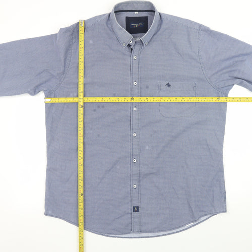 Creaciones GPA Men’s Blue Geometric Button-Down Long Sleeve Shirt Size L