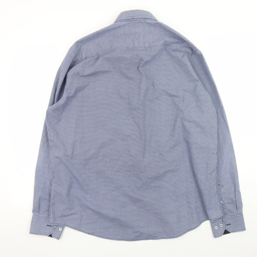 Creaciones GPA Men’s Blue Geometric Button-Down Long Sleeve Shirt Size L