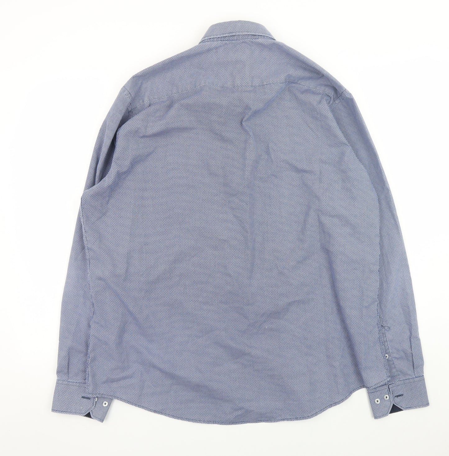 Creaciones GPA Men’s Blue Geometric Button-Down Long Sleeve Shirt Size L