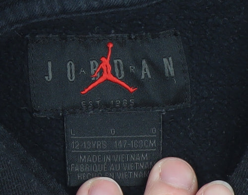 Jordan Boys Black Pullover Hoodie 12-13 Years Fleece Hooded Sweatshirt