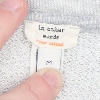 River Island Women’s Grey Pullover Sweatshirt M Cotton Blend