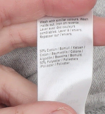 River Island Women’s Grey Pullover Sweatshirt M Cotton Blend