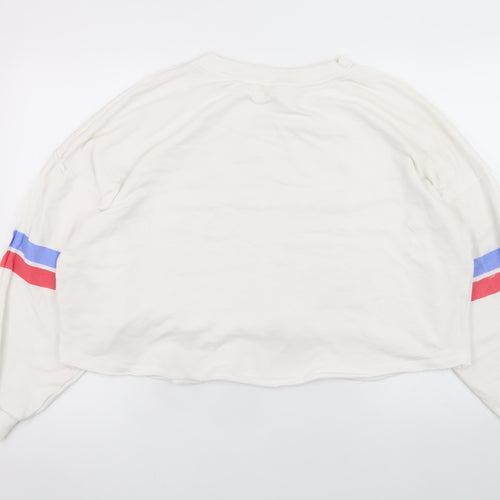River Island Women's White Relaxed Fit New York 82 Sweatshirt Size M
