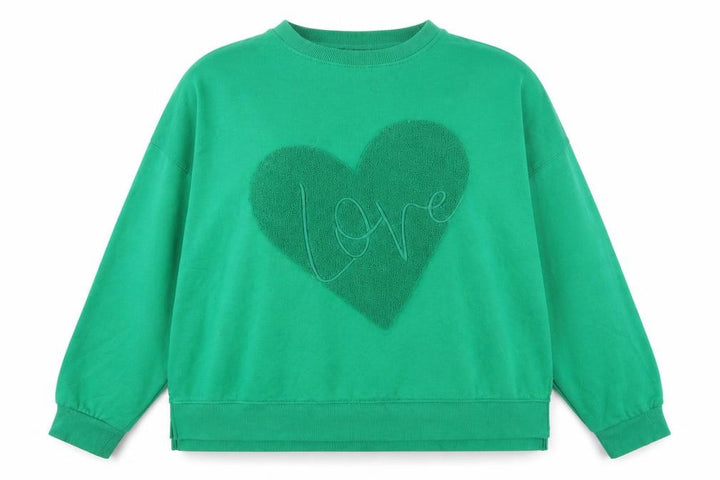 M&Co Women Green Love Heart Pullover Sweatshirt UK 18