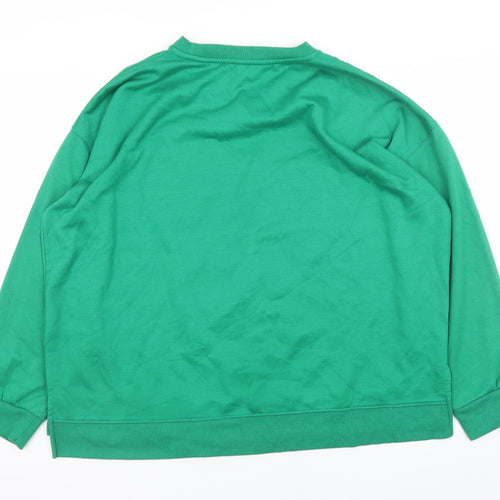 M&Co Women Green Love Heart Pullover Sweatshirt UK 18