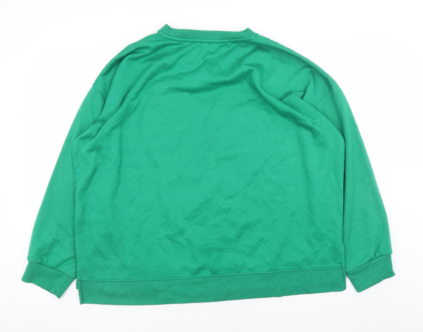 M&Co Women Green Love Heart Pullover Sweatshirt UK 18