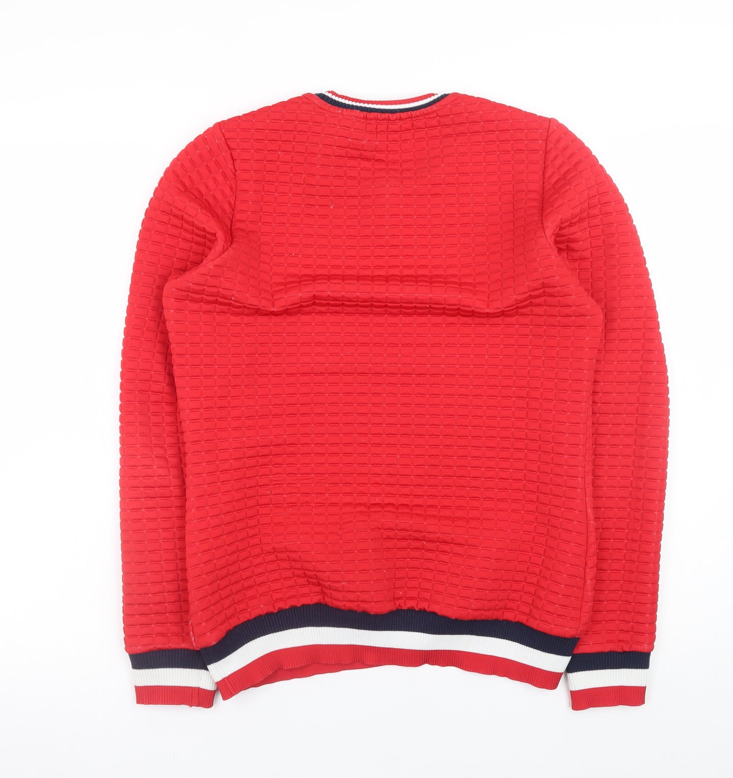Savida Red Crew Neck Knit Pullover Sweatshirt Medium