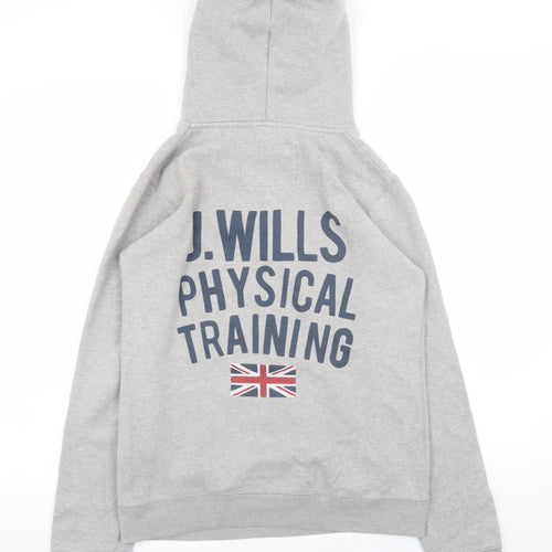 Jack Wills Womens Grey Pullover Hoodie UK 10 Physical Training Logo