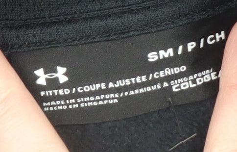 Under Armour Men's Black Pullover Hoodie Size S Fitted Athletic