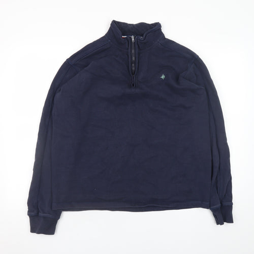 Maine Men's Blue 2XL 1/4 Zip Mock Neck Pullover Sweatshirt