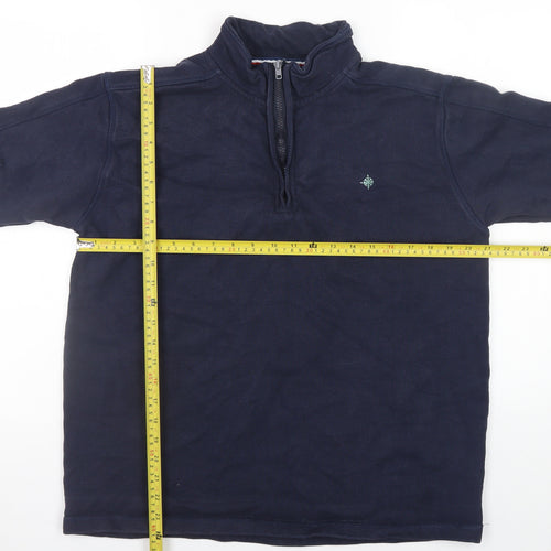 Maine Men's Blue 2XL 1/4 Zip Mock Neck Pullover Sweatshirt