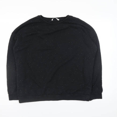Tu Woman Black Studded Pullover Sweatshirt Size 16