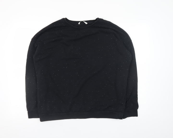 Tu Woman Black Studded Pullover Sweatshirt Size 16