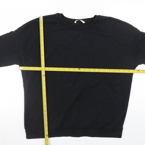Tu Woman Black Studded Pullover Sweatshirt Size 16